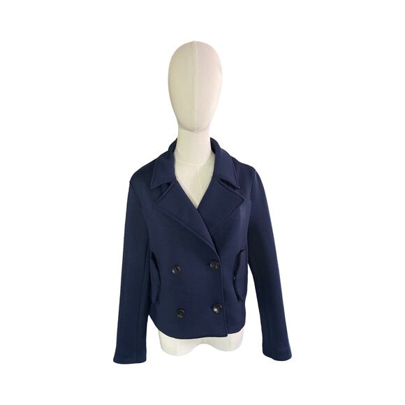 Maeve Navy Double Breasted Jacket Women’s Small Knit Peacoat Anthropologie - Picture 5 of 9